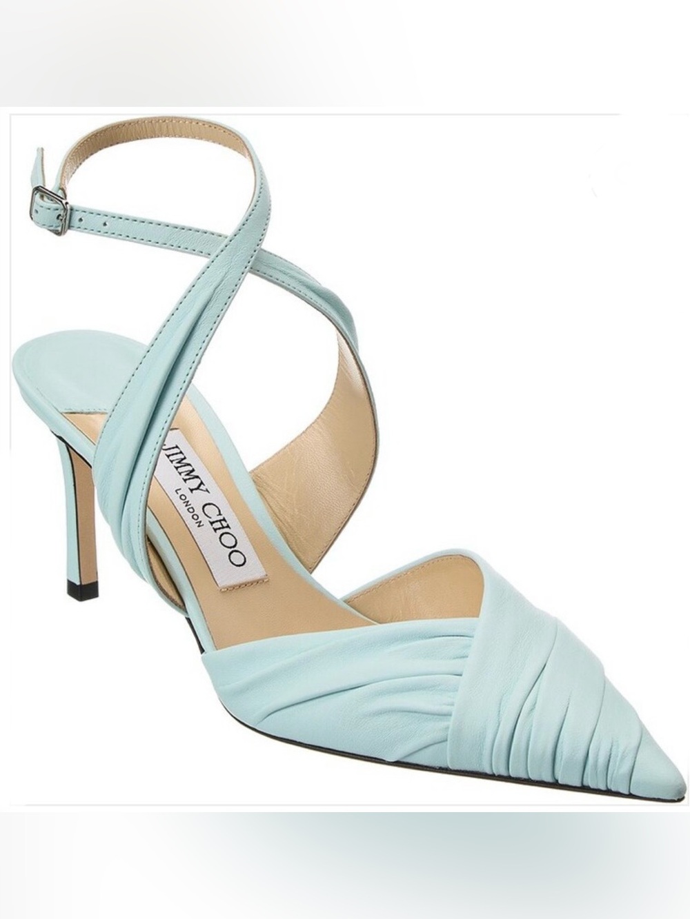 Jimmy Choo Basil 75 Leather Pump - Powder Blue